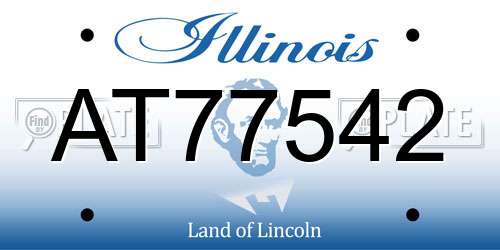 AT77542 Illinois License Plate