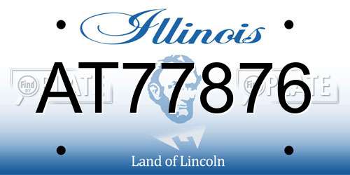 AT77876 Illinois License Plate