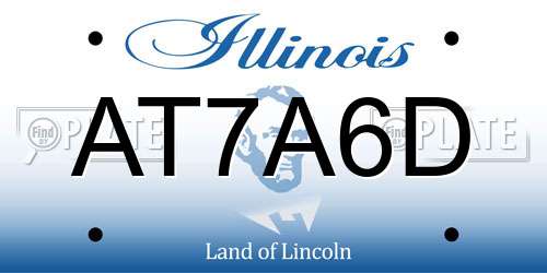 AT7A6D Illinois License Plate
