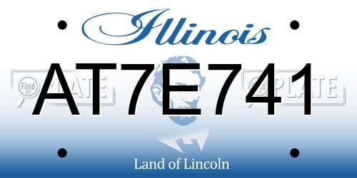 AT7E741 Illinois License Plate