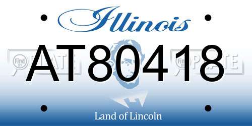 AT80418 Illinois License Plate