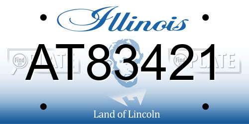 AT83421 Illinois License Plate