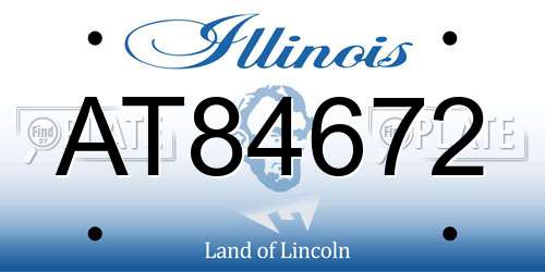 AT84672 Illinois License Plate
