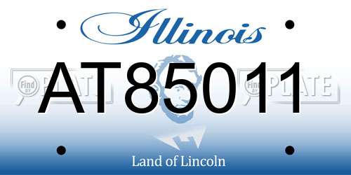 AT85011 Illinois License Plate