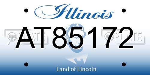 AT85172 Illinois License Plate