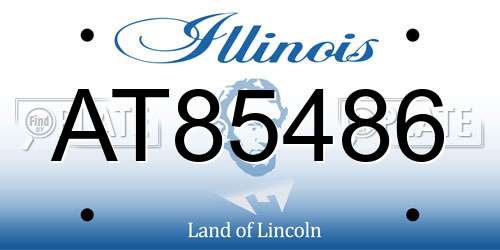 AT85486 Illinois License Plate