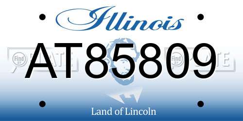 AT85809 Illinois License Plate