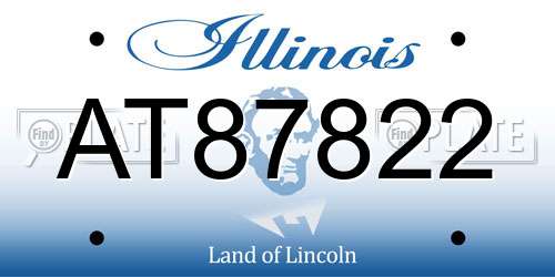 AT87822 Illinois License Plate