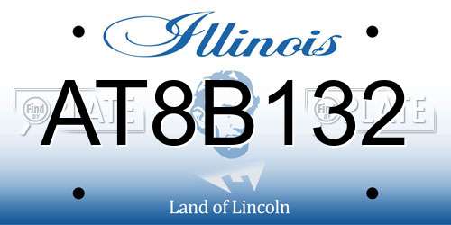 AT8B132 Illinois License Plate