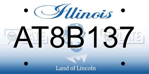 AT8B137 Illinois License Plate