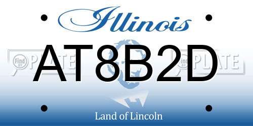 AT8B2D Illinois License Plate