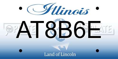 AT8B6E Illinois License Plate