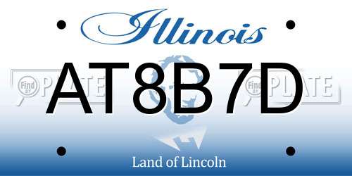 AT8B7D Illinois License Plate