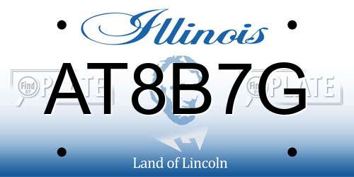 AT8B7G Illinois License Plate
