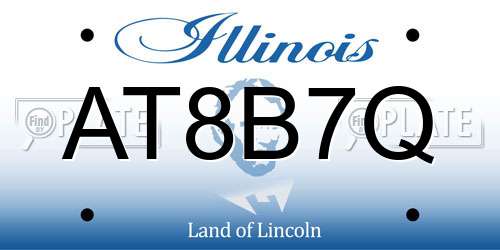 AT8B7Q Illinois License Plate