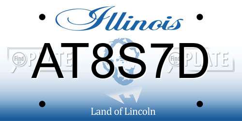 AT8S7D Illinois License Plate
