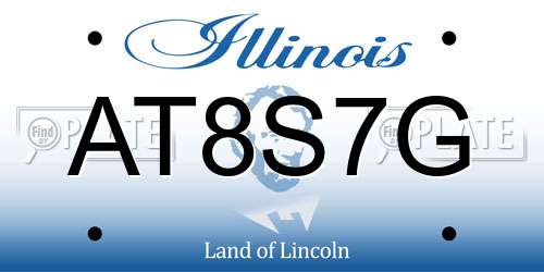 AT8S7G Illinois License Plate