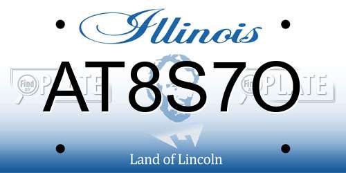 AT8S7O Illinois License Plate
