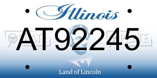 AT92245 Illinois License Plate