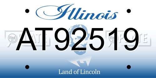 AT92519 Illinois License Plate