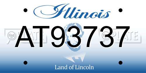 AT93737 Illinois License Plate