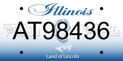 AT98436 Illinois License Plate