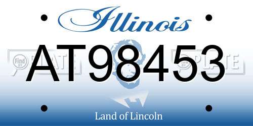 AT98453 Illinois License Plate