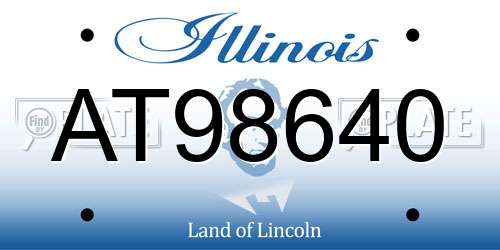 AT98640 Illinois License Plate