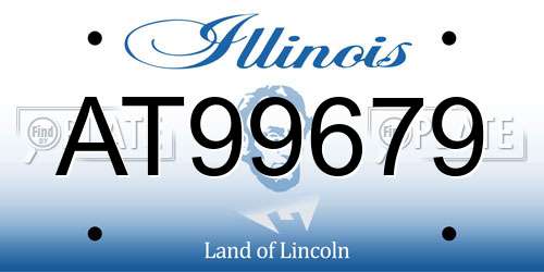 AT99679 Illinois License Plate