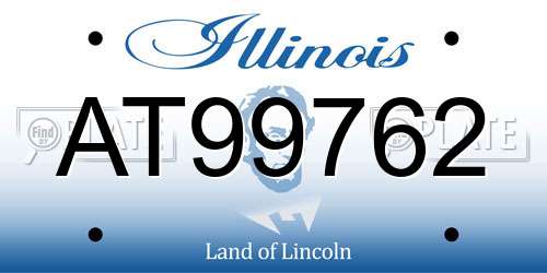 AT99762 Illinois License Plate
