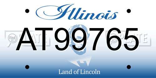 AT99765 Illinois License Plate