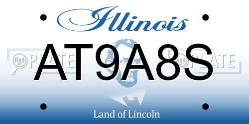 AT9A8S Illinois License Plate