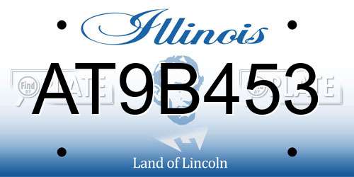 AT9B453 Illinois License Plate