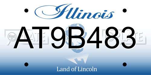 AT9B483 Illinois License Plate