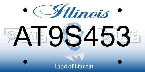 AT9S453 Illinois License Plate