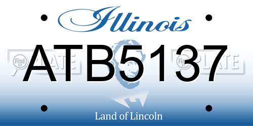 ATB5137 Illinois License Plate