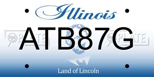 ATB87G Illinois License Plate