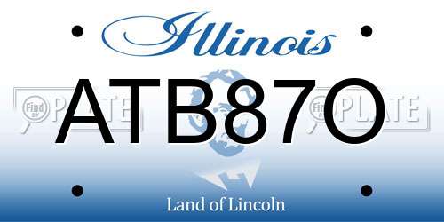 ATB87O Illinois License Plate