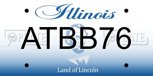 ATBB76 Illinois License Plate