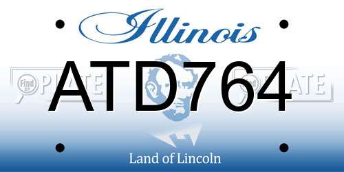 ATD764 Illinois License Plate