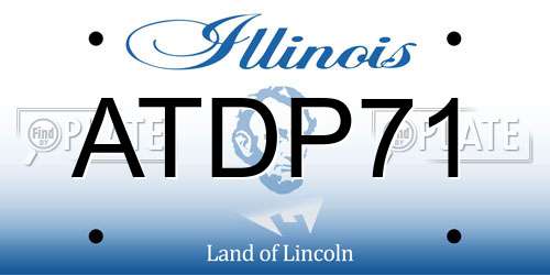 ATDP71 Illinois License Plate