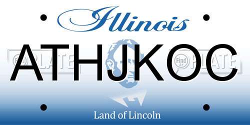 ATHJKOC Illinois License Plate