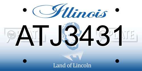 ATJ3431 Illinois License Plate