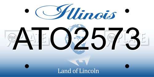 ATO2573 Illinois License Plate