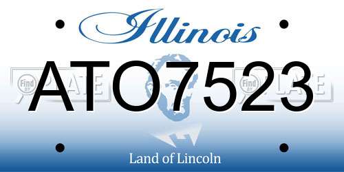 ATO7523 Illinois License Plate