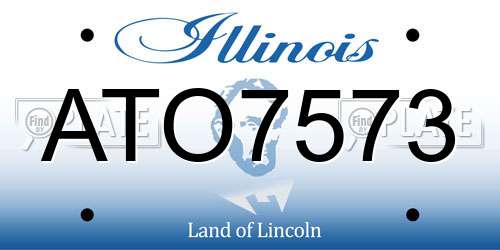 ATO7573 Illinois License Plate