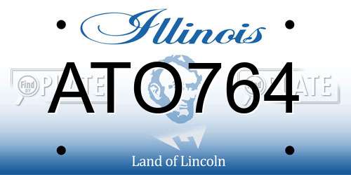 ATO764 Illinois License Plate