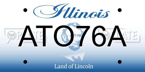 ATO76A Illinois License Plate