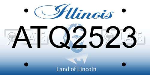 ATQ2523 Illinois License Plate