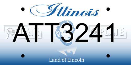 ATT3241 Illinois License Plate